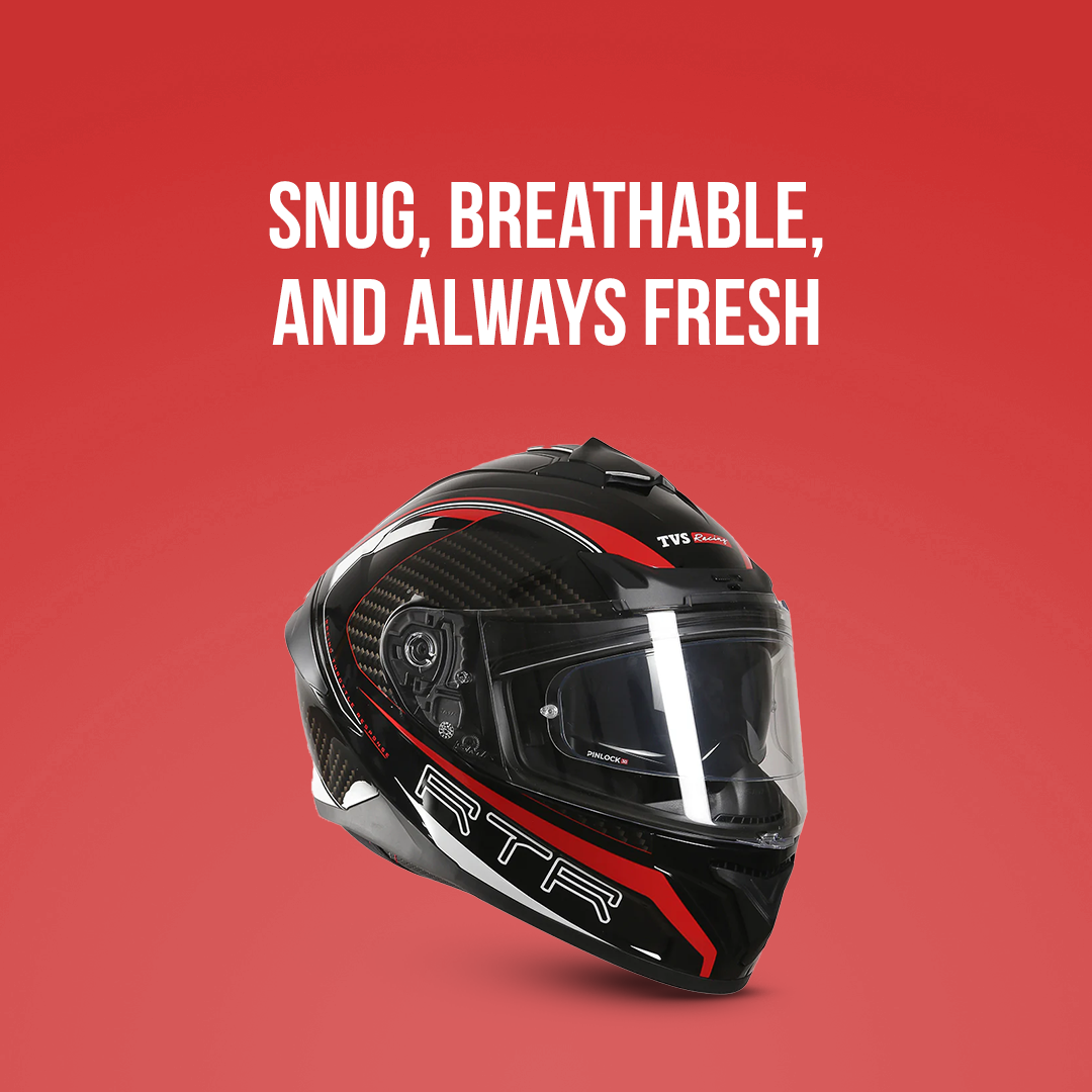 TVS Racing Hurricane Helmet Full-Face, Aerodynamic Design
